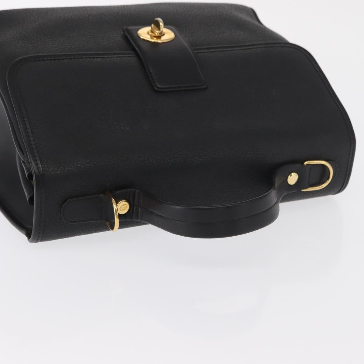 Gucci Vintage Leather Black Leather Handbag (Pre-Owned)