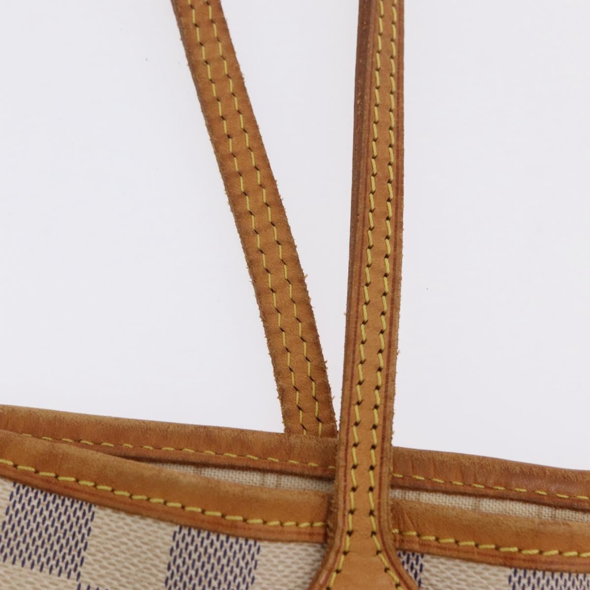 Louis Vuitton Neverfull Damier White Canvas Tote Bag Bag (Pre-Owned)