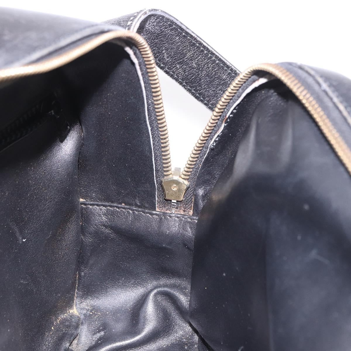Celine Vintage Circle Logo Leather Black Leather Shoulder Bag Bag (Pre-Owned)