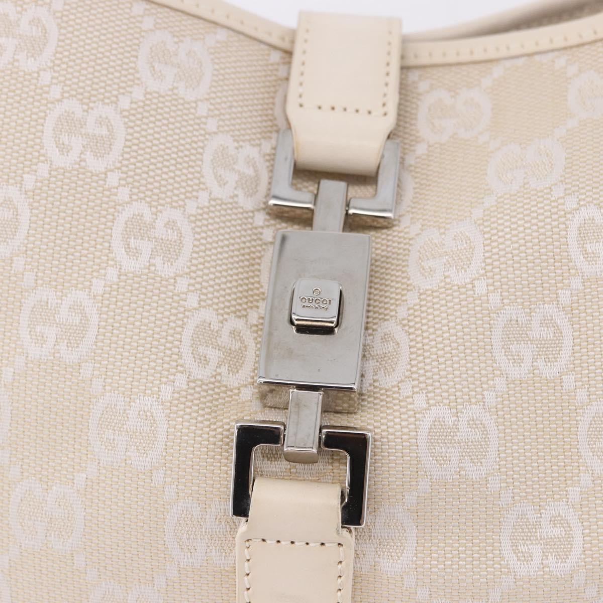 Gucci Jackie Canvas White Canvas Handbag (Pre-Owned)