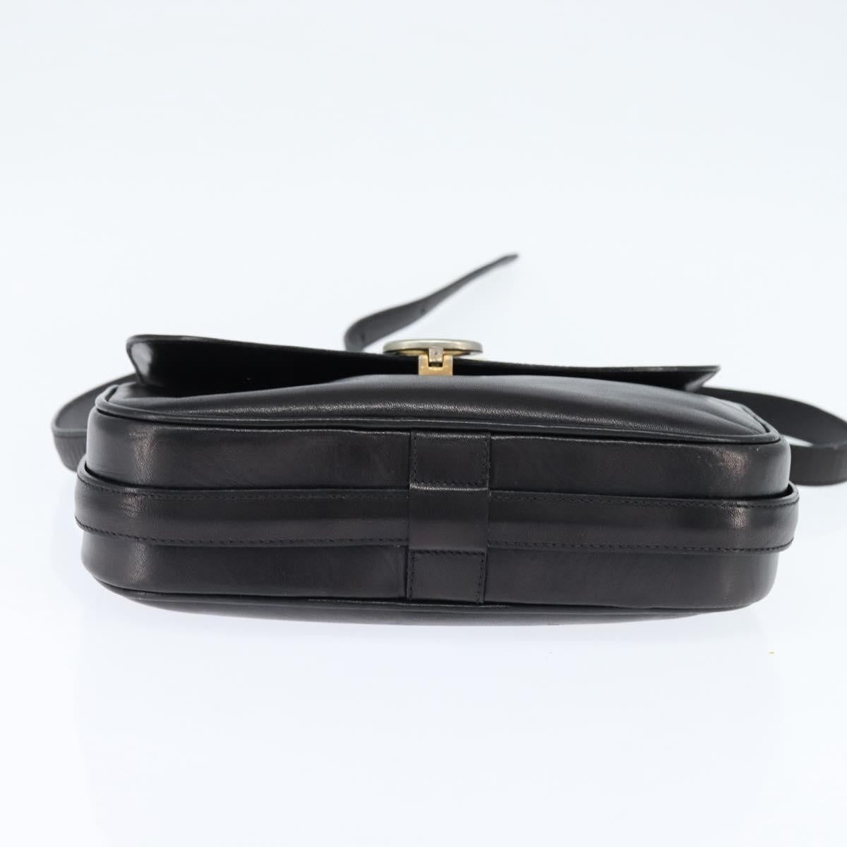 Celine Shoulder Leather Black Leather Shoulder Bag Bag (Pre-Owned)