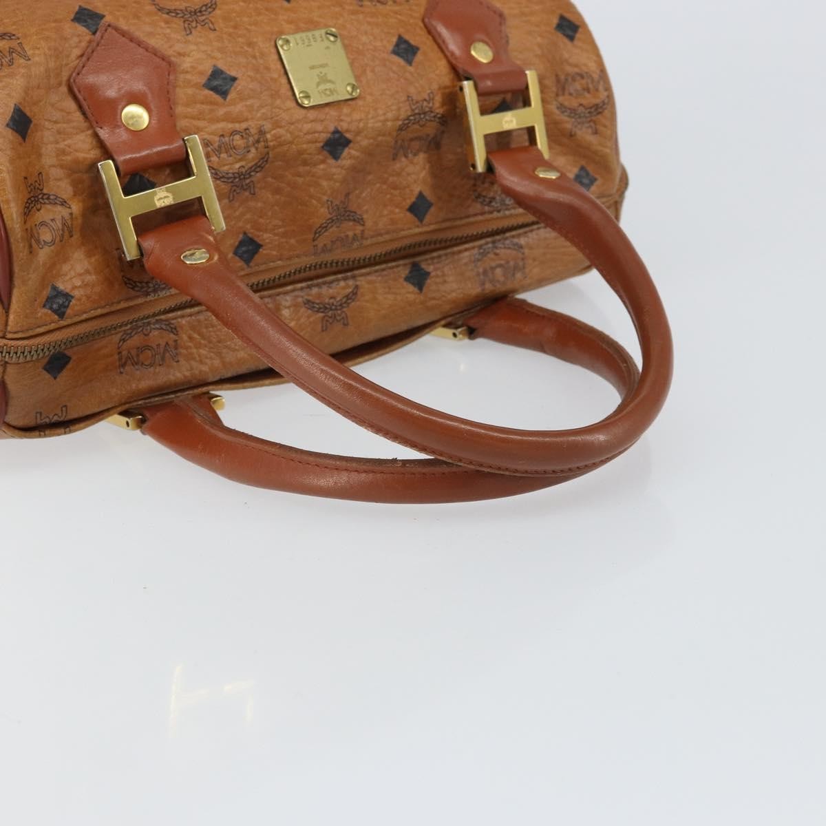 MCM Visetos Canvas And Leather Brown Canvas Handbag (Pre-Owned)