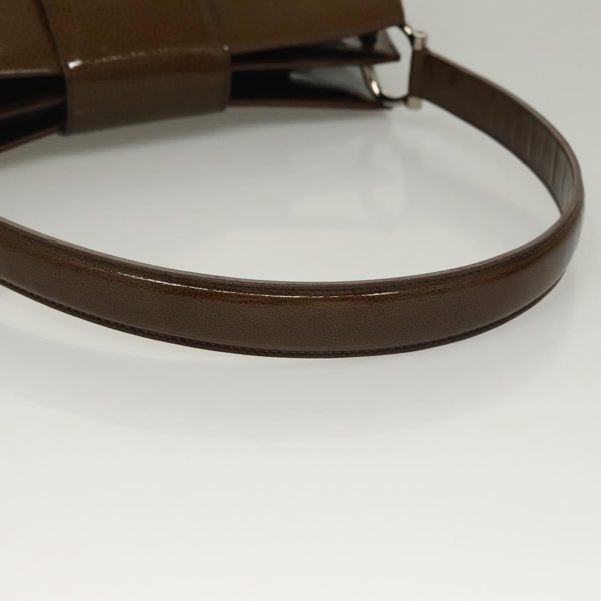Celine Shoulder Leather Khaki Patent_Leather Shoulder Bag Bag (Pre-Owned)