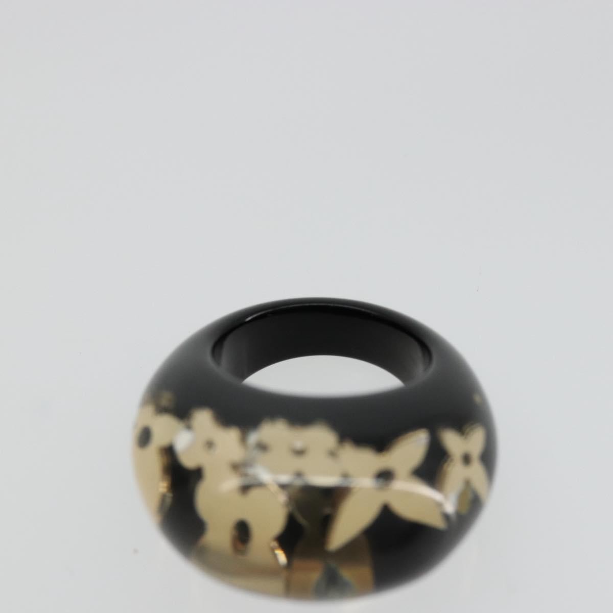 Louis Vuitton Inclusion Resin Black Plastic Ring Jewelry (Pre-Owned)