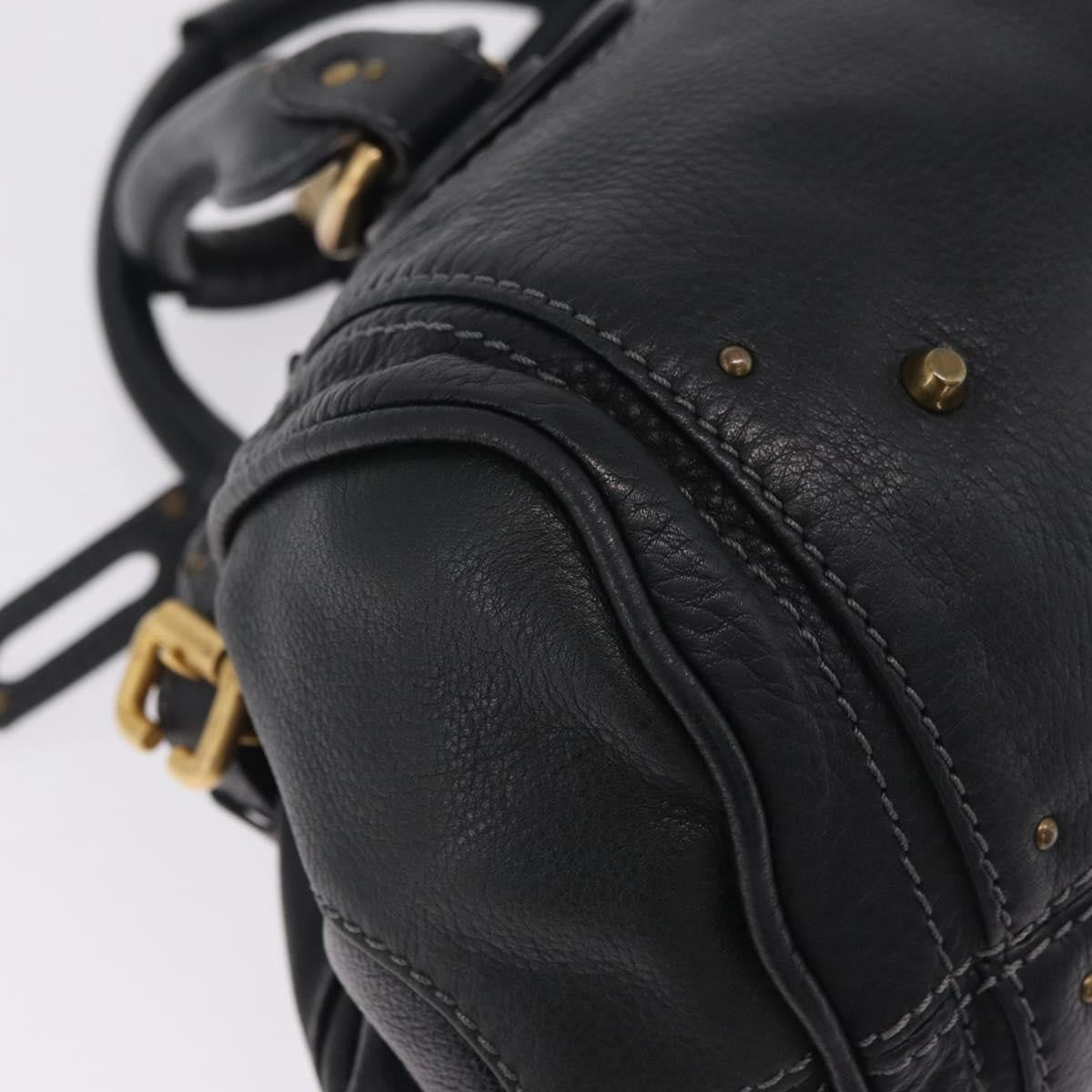 Chloe Paddington Lock Leather Black Leather Handbag (Pre-Owned)