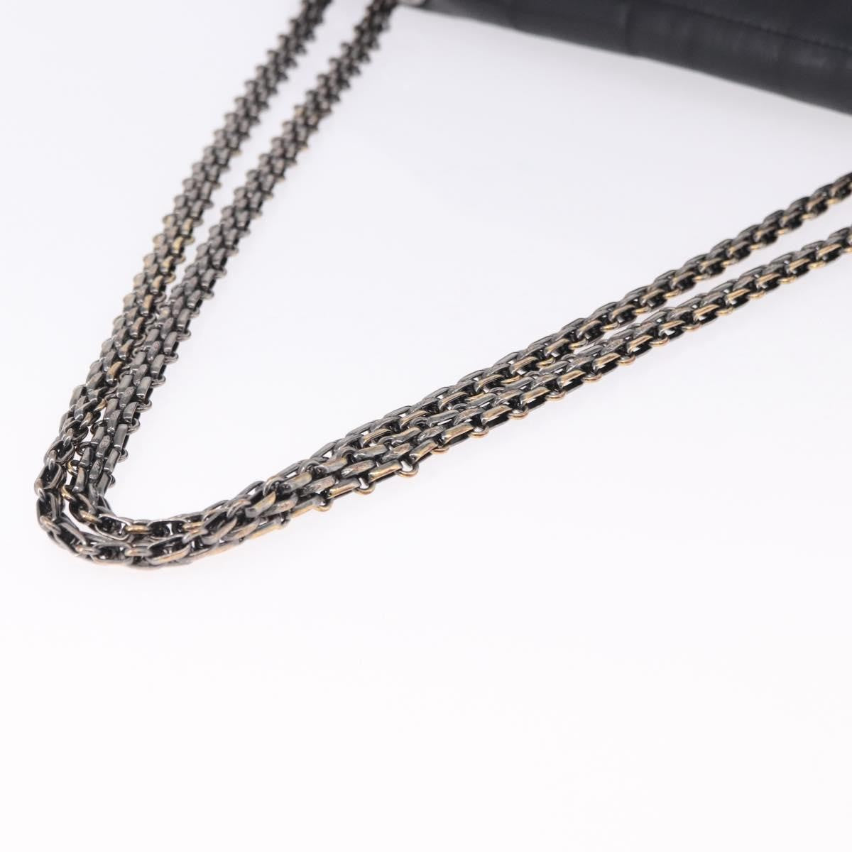Chanel Vintage Reissue Flap Horizontal Quilt Lambskin Black Leather Shoulder Bag Bag (Pre-Owned)