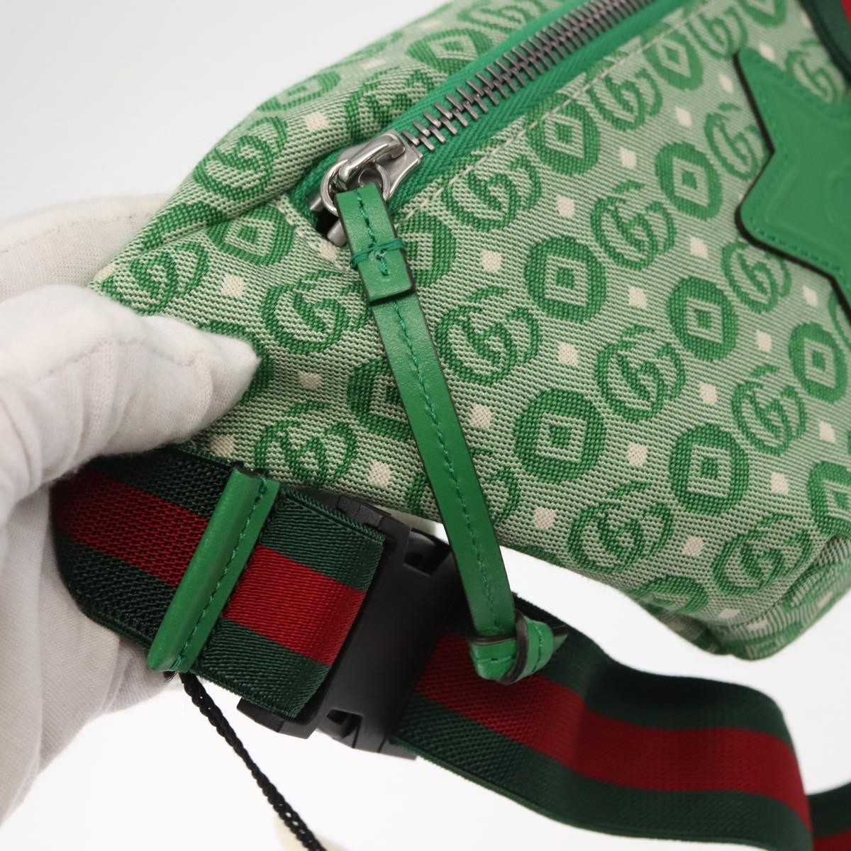 Gucci Waist Pouch Belt Gg Canvas And Leather Green Canvas Clutche & Pouche Bag (Pre-Owned)