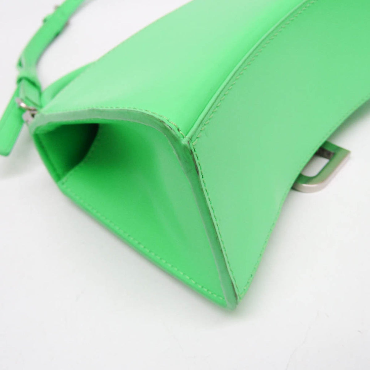 Balenciaga Graffiti Hourglass Top Handle Leather Green Leather Handbag (Pre-Owned)