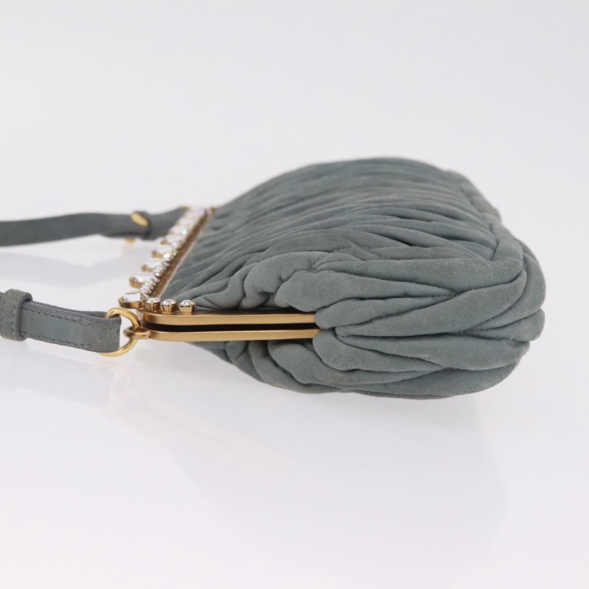 Miu Miu Matelassé Frame Clutch Matelassé Leather Gray Suede Clutche & Pouche Bag (Pre-Owned)