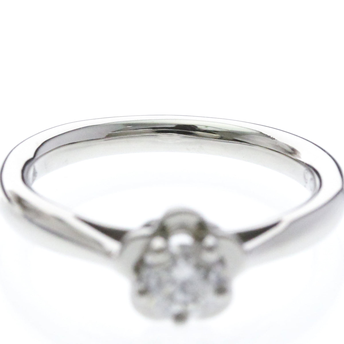 Chanel Extrait De Camelia 18K Rose Gold With Diamond Silver Platinum Ring Jewelry (Pre-Owned)