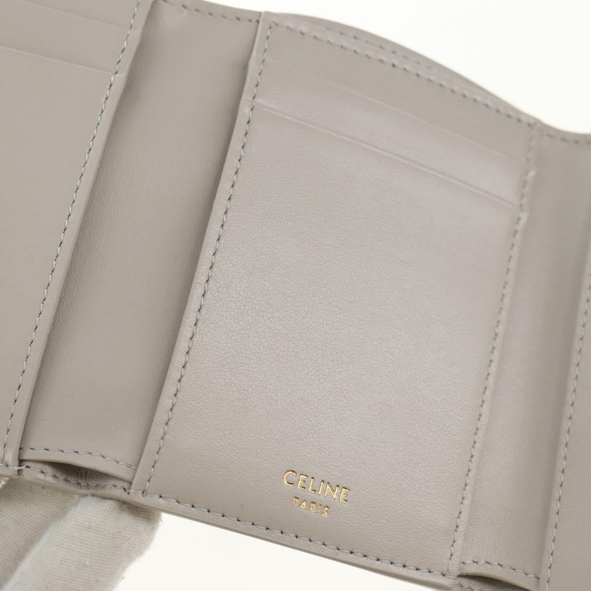 Celine Triomphe Trifold Leather Beige Leather Wallets Accessory (Pre-Owned)