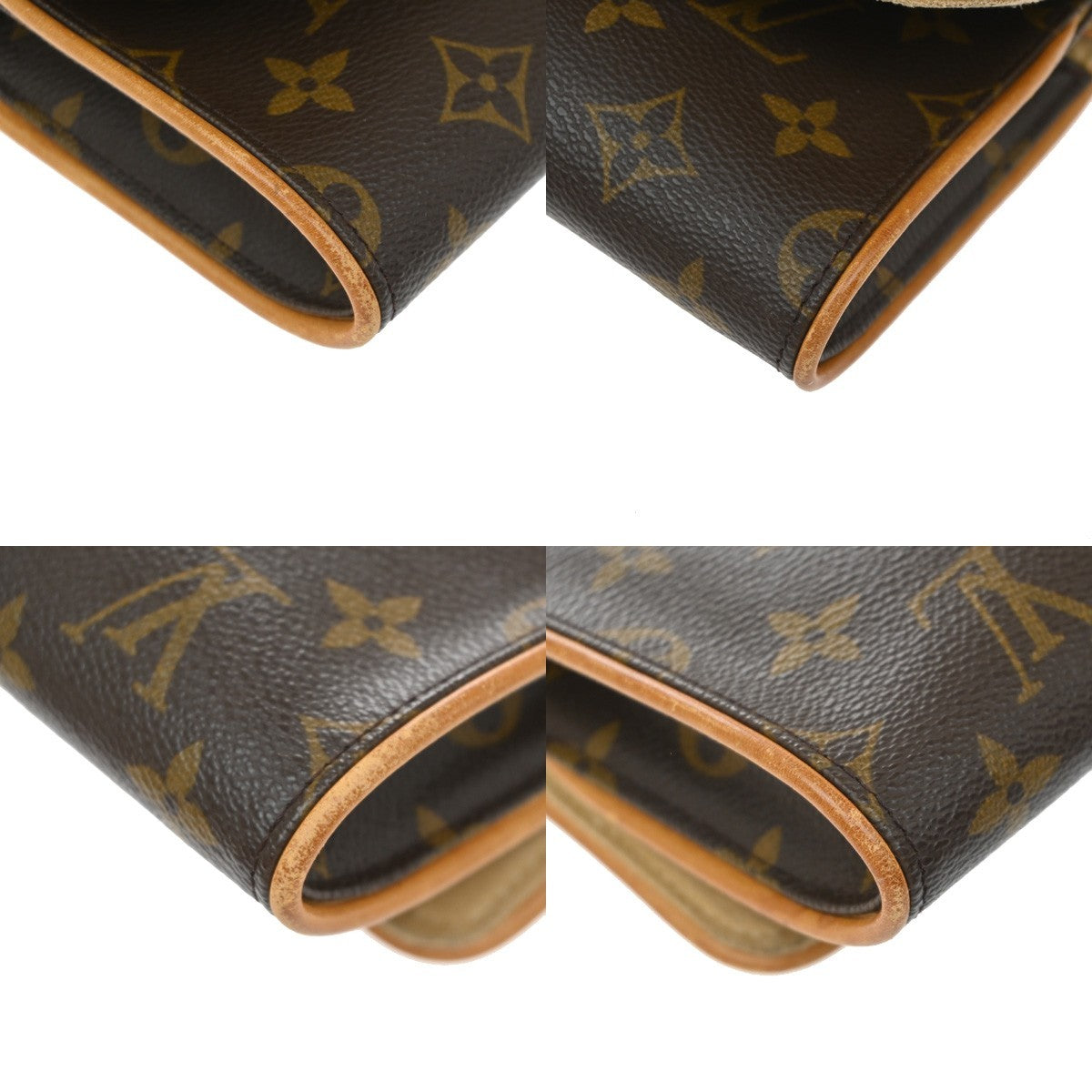 Louis Vuitton Twin Monogram Canvas Brown Leather Clutche & Pouche Bag (Pre-Owned)