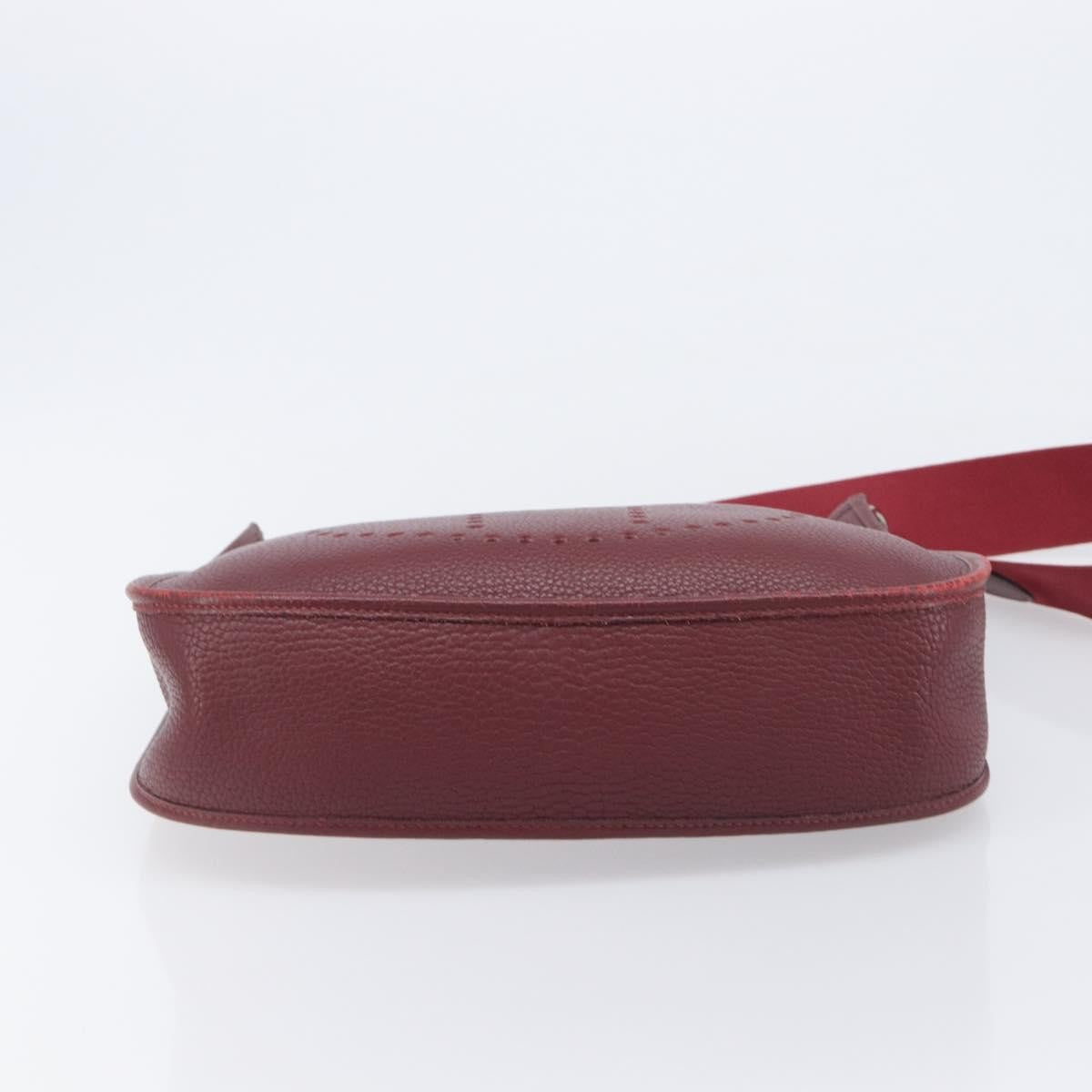 Hermes Evelyne Bag Gen I Chamonix Burgundy Leather Handbag (Pre-Owned)