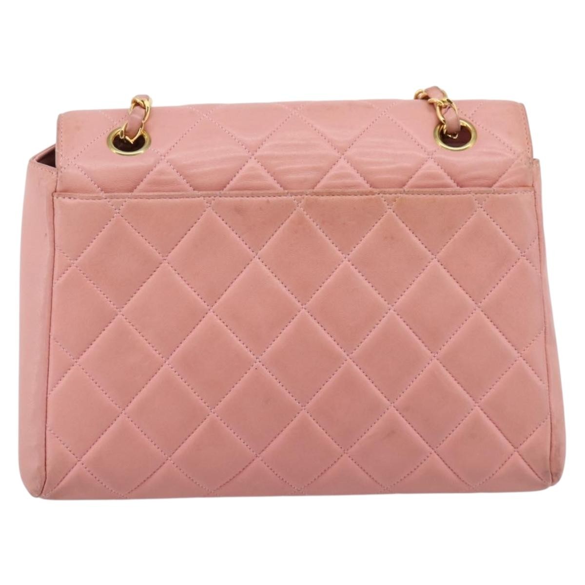 Chanel Vintage Envelope Flap Matelassé Lambskin Pink Leather Shoulder Bag Bag (Pre-Owned)