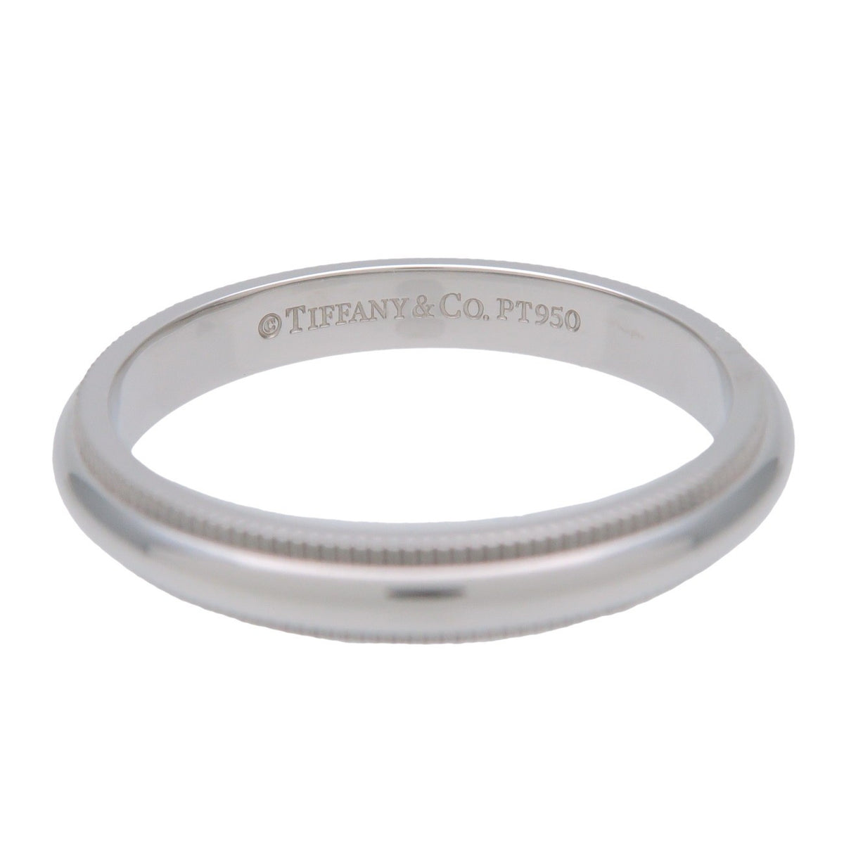 Tiffany & Co. Classic Milgrain Band Platinum Silver Platinum Ring Jewelry (Pre-Owned)