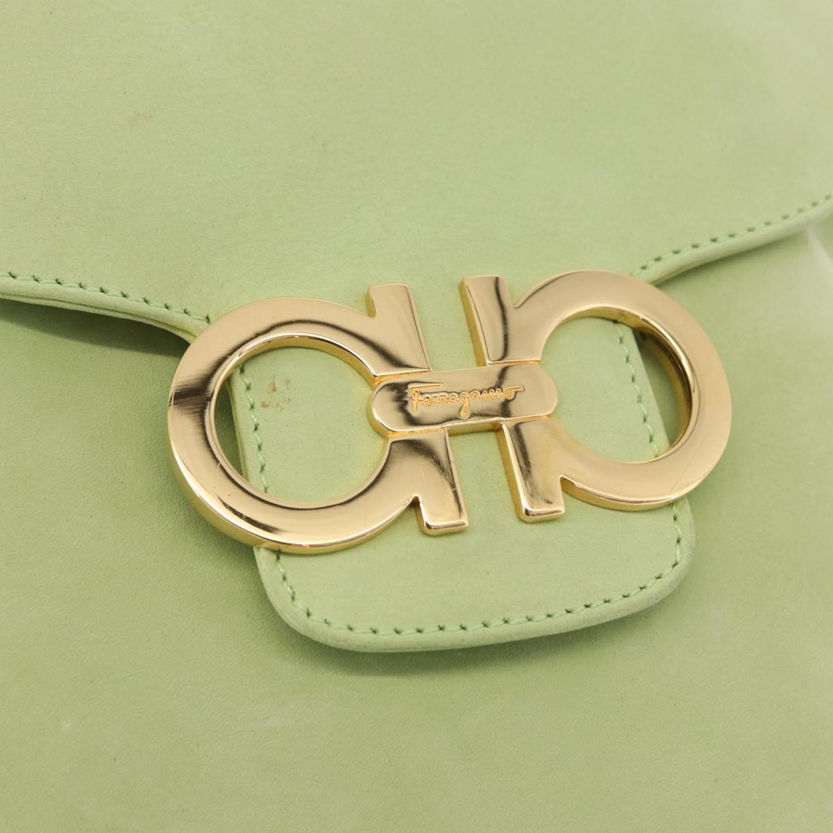 Salvatore Ferragamo Gancini Suede Green Suede Backpack Bag (Pre-Owned)