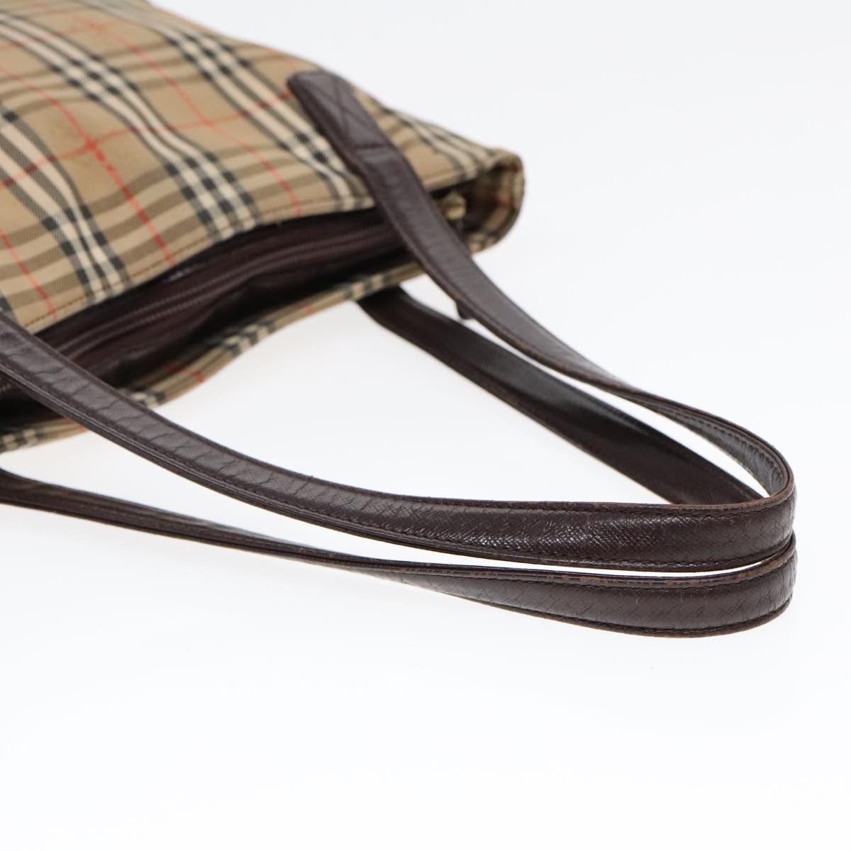 Burberry Nova Check Tote Canvas Check Pattern Beige Canvas Tote Bag Bag (Pre-Owned)