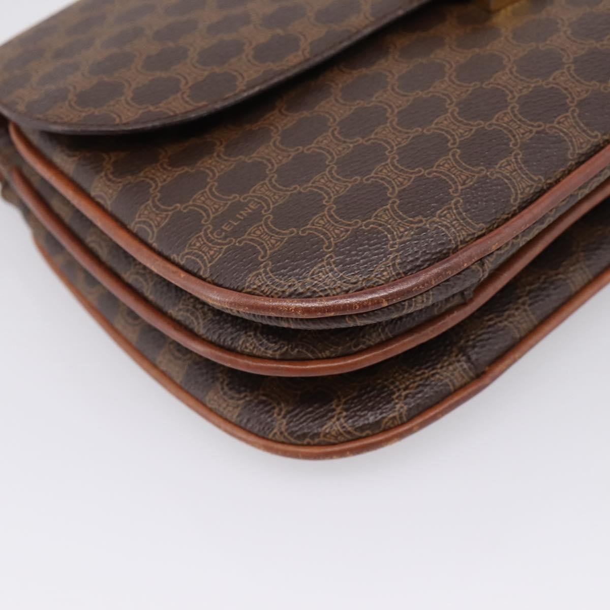 Celine Vintage Macadam Canvas And Leather Brown Pvc Shoulder Bag Bag (Pre-Owned)
