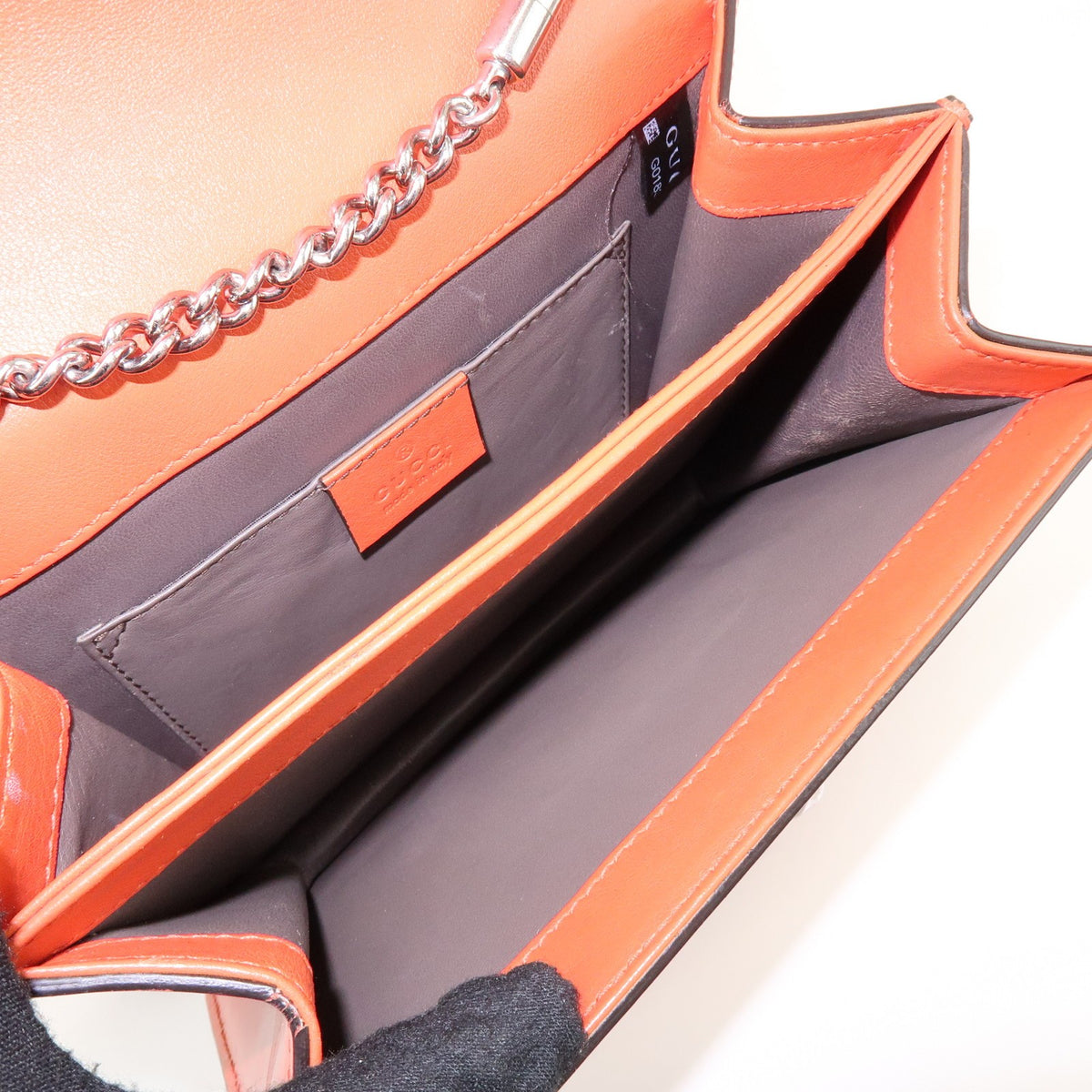 Gucci Interlocking Patent Orange Patent_Leather Shoulder Bag Bag (Pre-Owned)