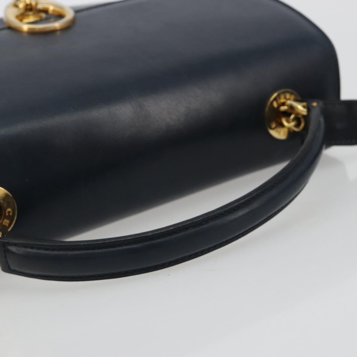 Celine Flap Shoulder Leather Navy Leather Shoulder Bag Bag (Pre-Owned)