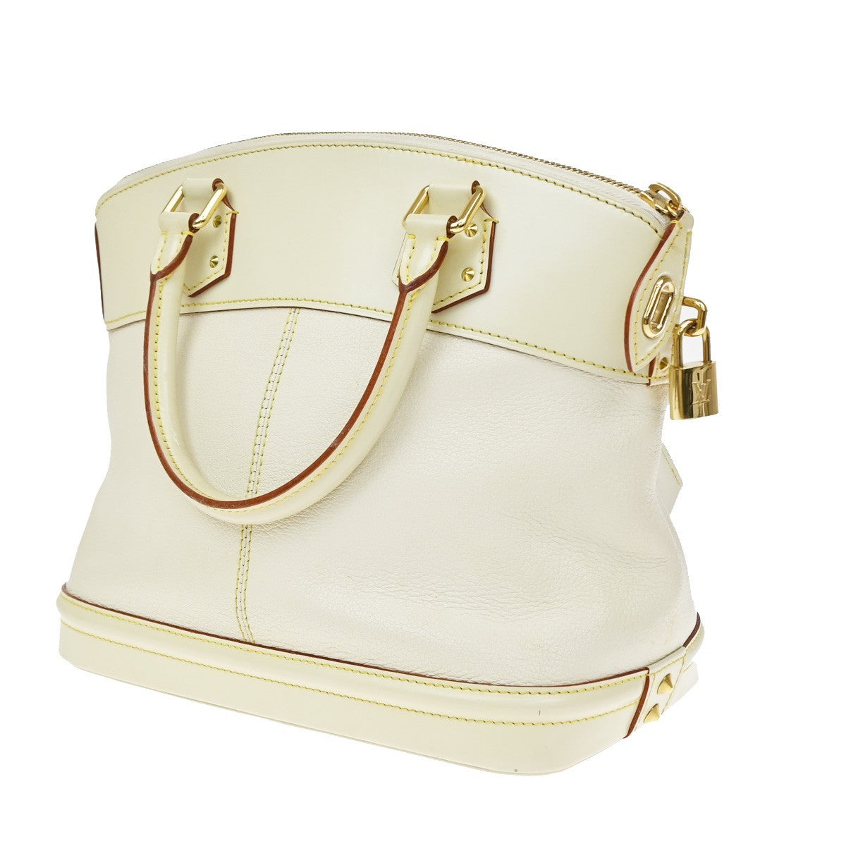 Louis Vuitton Suhali Lockit Leather White Leather Handbag (Pre-Owned)