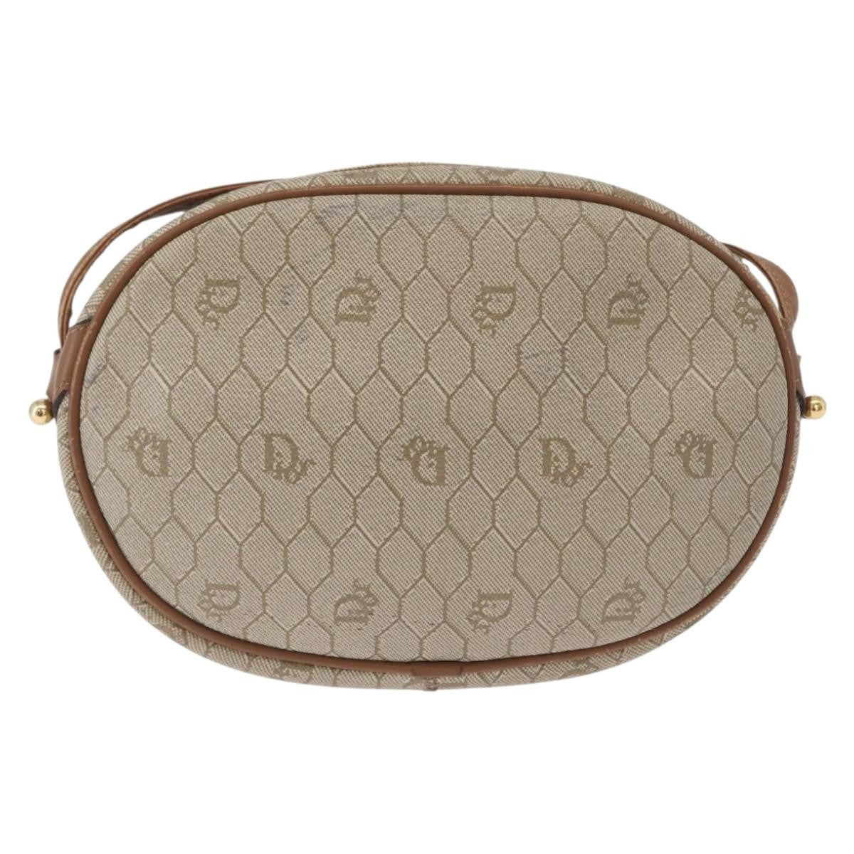 Christian Dior Vintage Honeycomb Canvas And Leather Beige Canvas Shoulder Bag Bag (Pre-Owned)