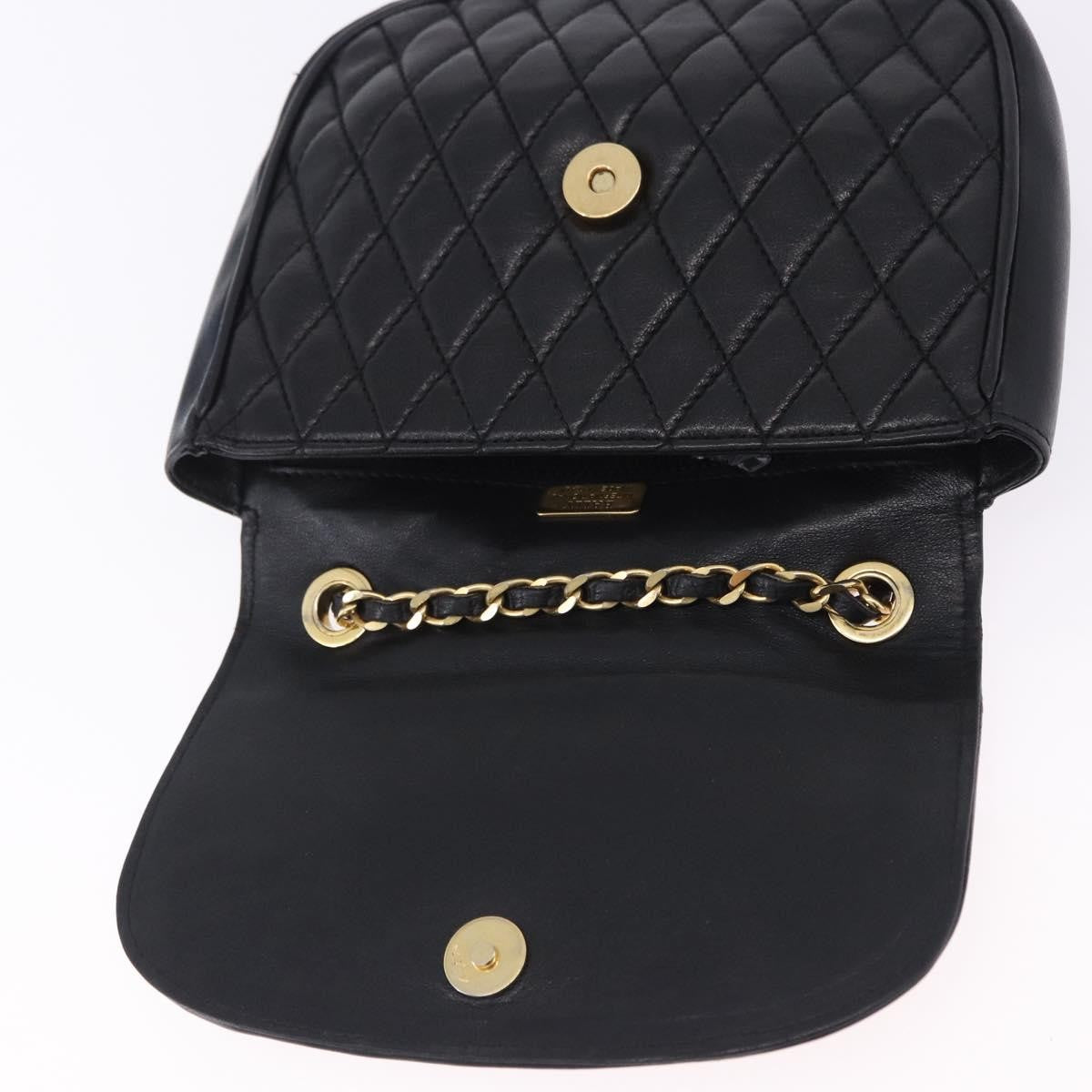 Bally Vintage Chain Quilted Leather Black Leather Shoulder Bag Bag (Pre-Owned)