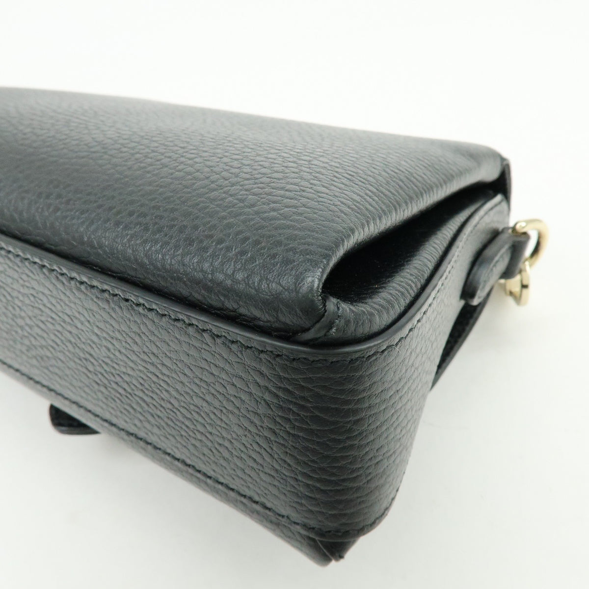 Gucci Interlocking Leather Black Leather Shoulder Bag Bag (Pre-Owned)