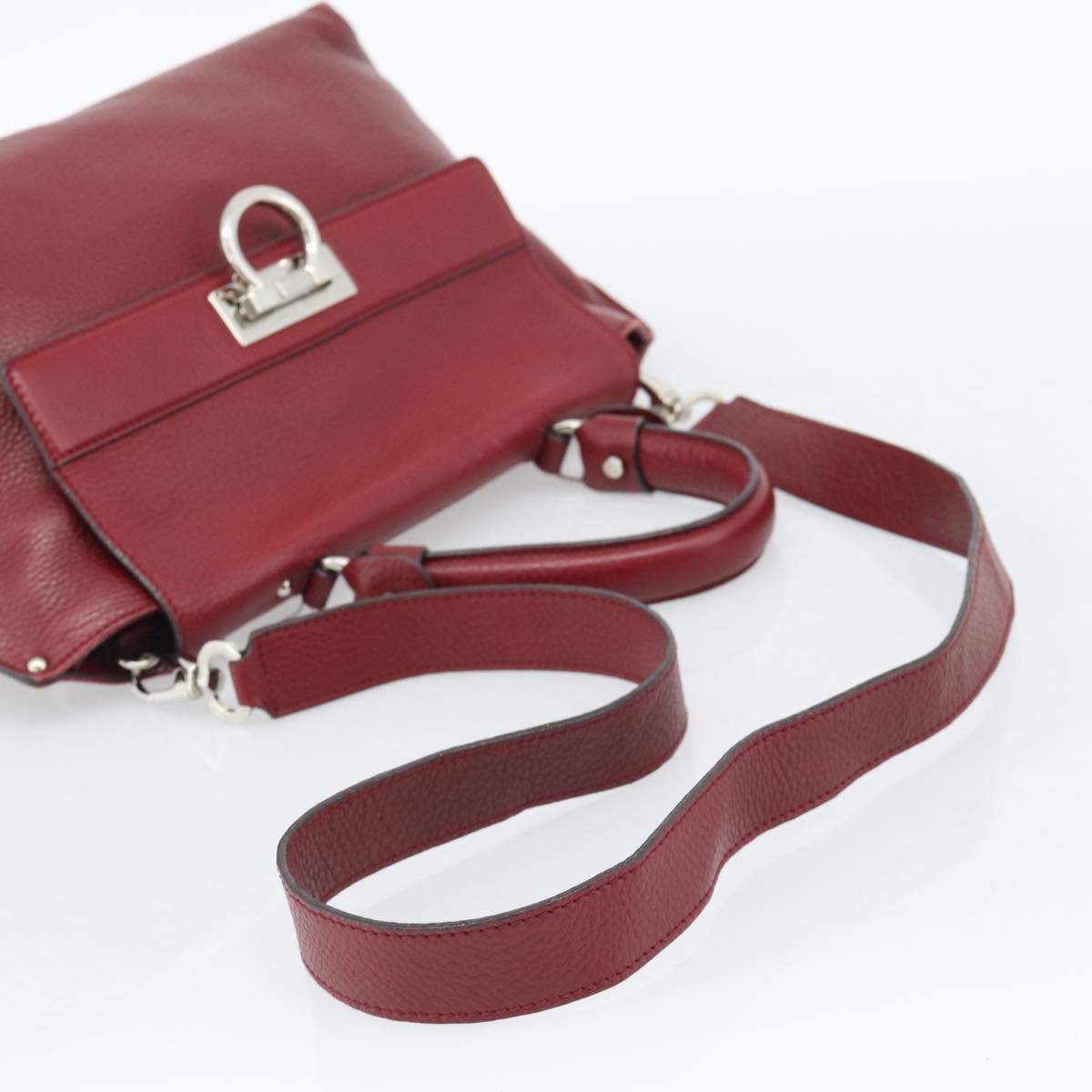 Salvatore Ferragamo Sofia Satchel Leather Red Leather Handbag (Pre-Owned)