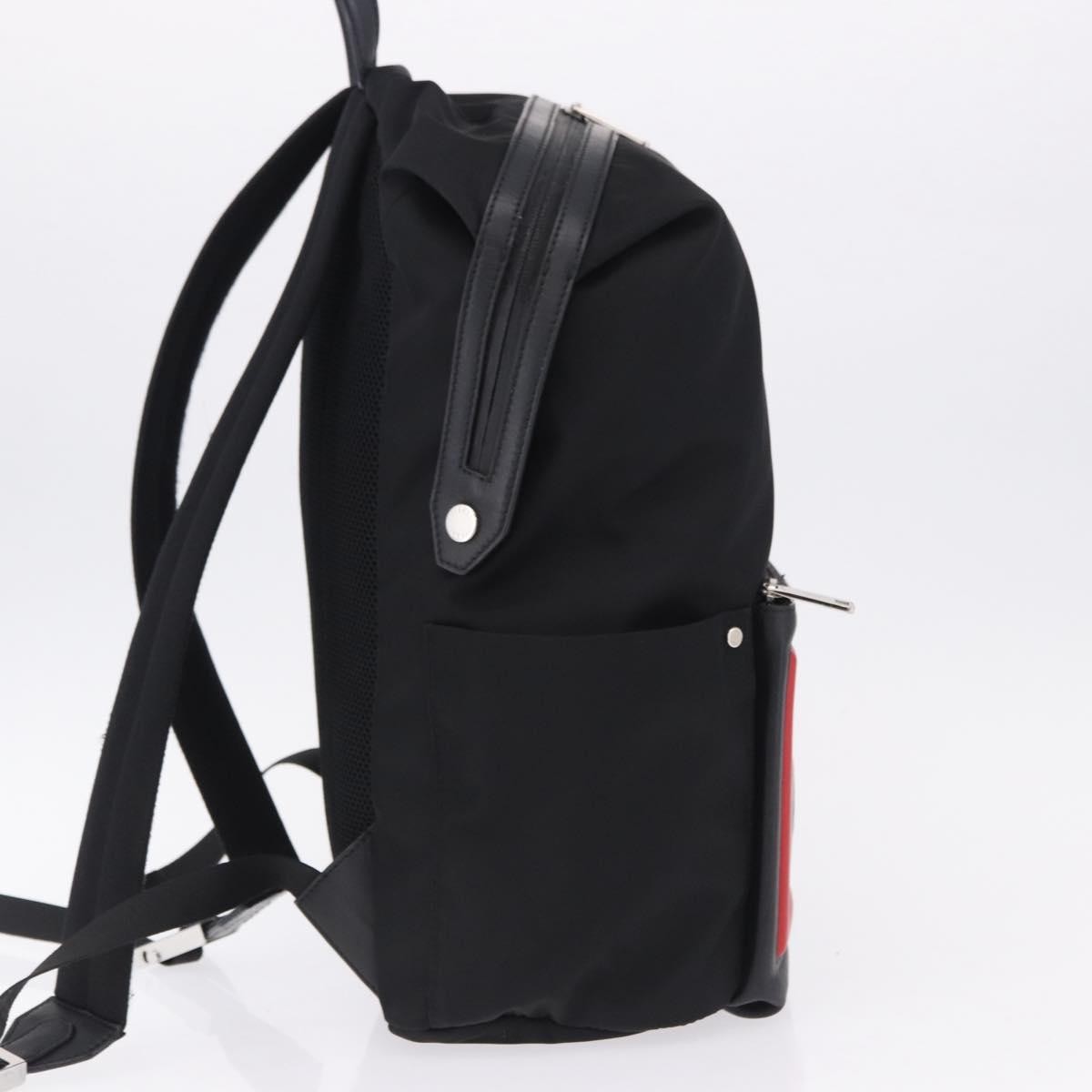 Fendi Fiend Nylon With Printed Leather Black Nylon Backpack Bag (Pre-Owned)