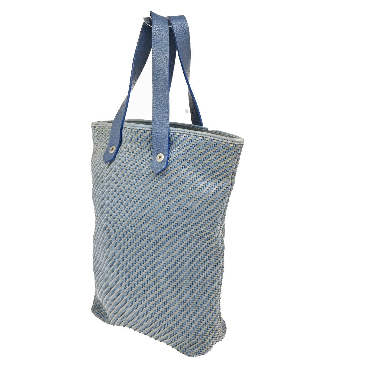 Hermes Ahmedabad Woven Leather And Canvas Blue Polyester Tote Bag Bag (Pre-Owned)