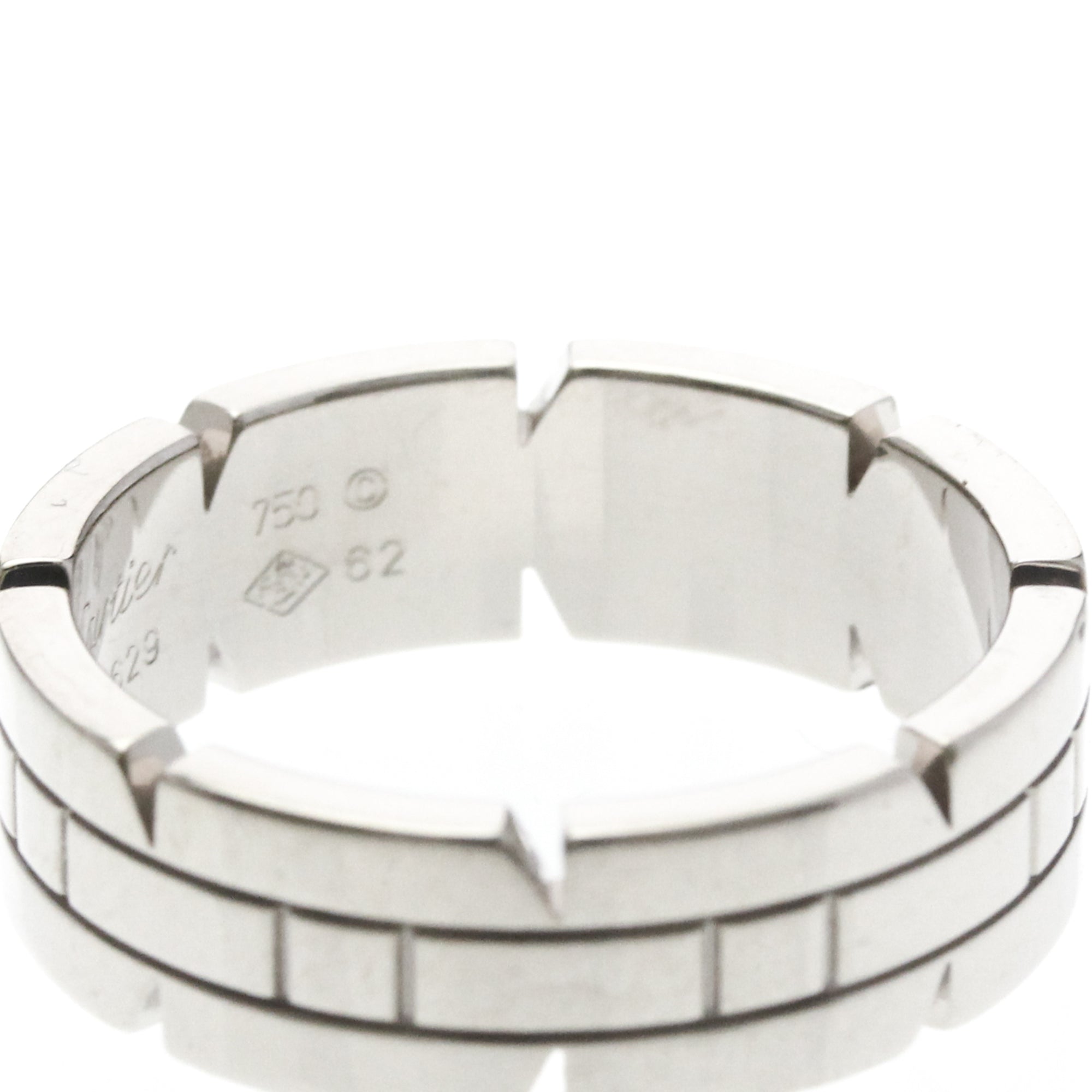 Cartier Tank Francaise 18K White Gold Silver White_Gold Ring Jewelry (Pre-Owned)