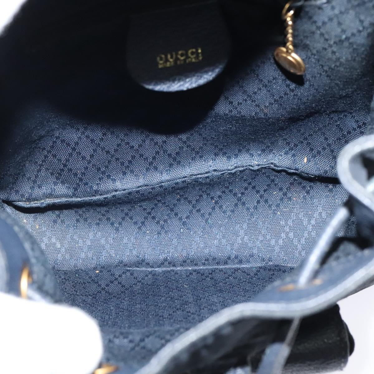 Gucci Gucci Bamboo Daim Navy Suede Backpack Bag (Pre-Owned)