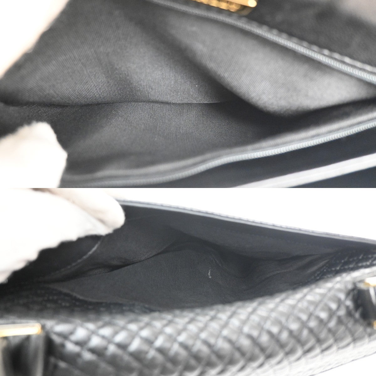Bally Vintage Quilted Leather Black Leather Handbag (Pre-Owned)