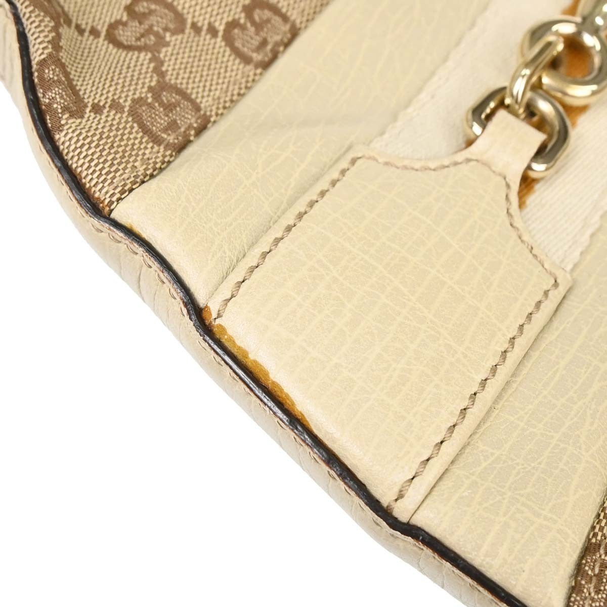 Gucci Horsebit Canvas Beige Canvas Clutche & Pouche Bag (Pre-Owned)