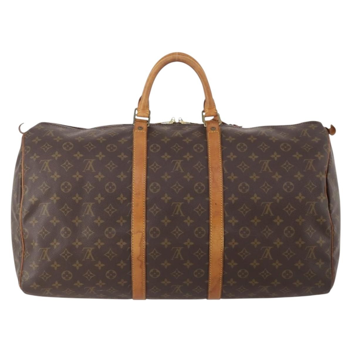 Louis Vuitton Keepall Bag Monogram Canvas Brown Canvas Travel Bag Bag (Pre-Owned)