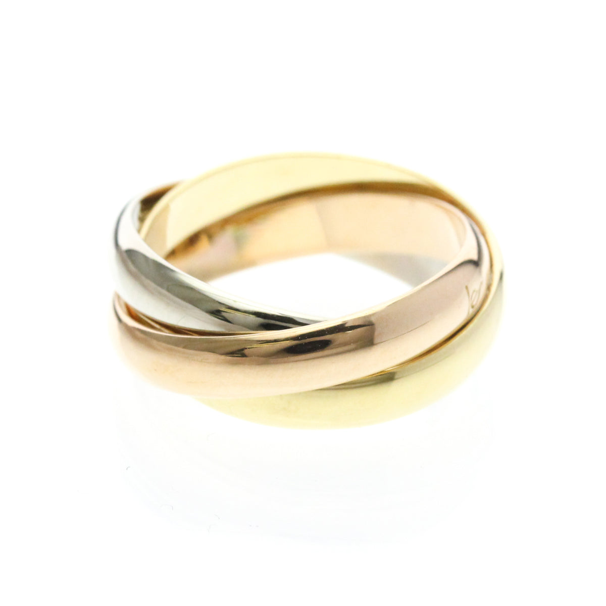 Cartier Trinity 18K Tricolor Gold Gold Gold Ring Jewelry (Pre-Owned)
