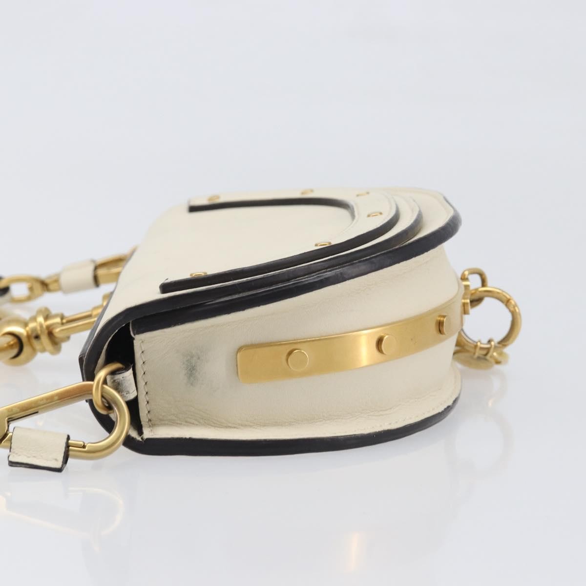 Chloe Nile Minaudière Leather White Leather Handbag (Pre-Owned)