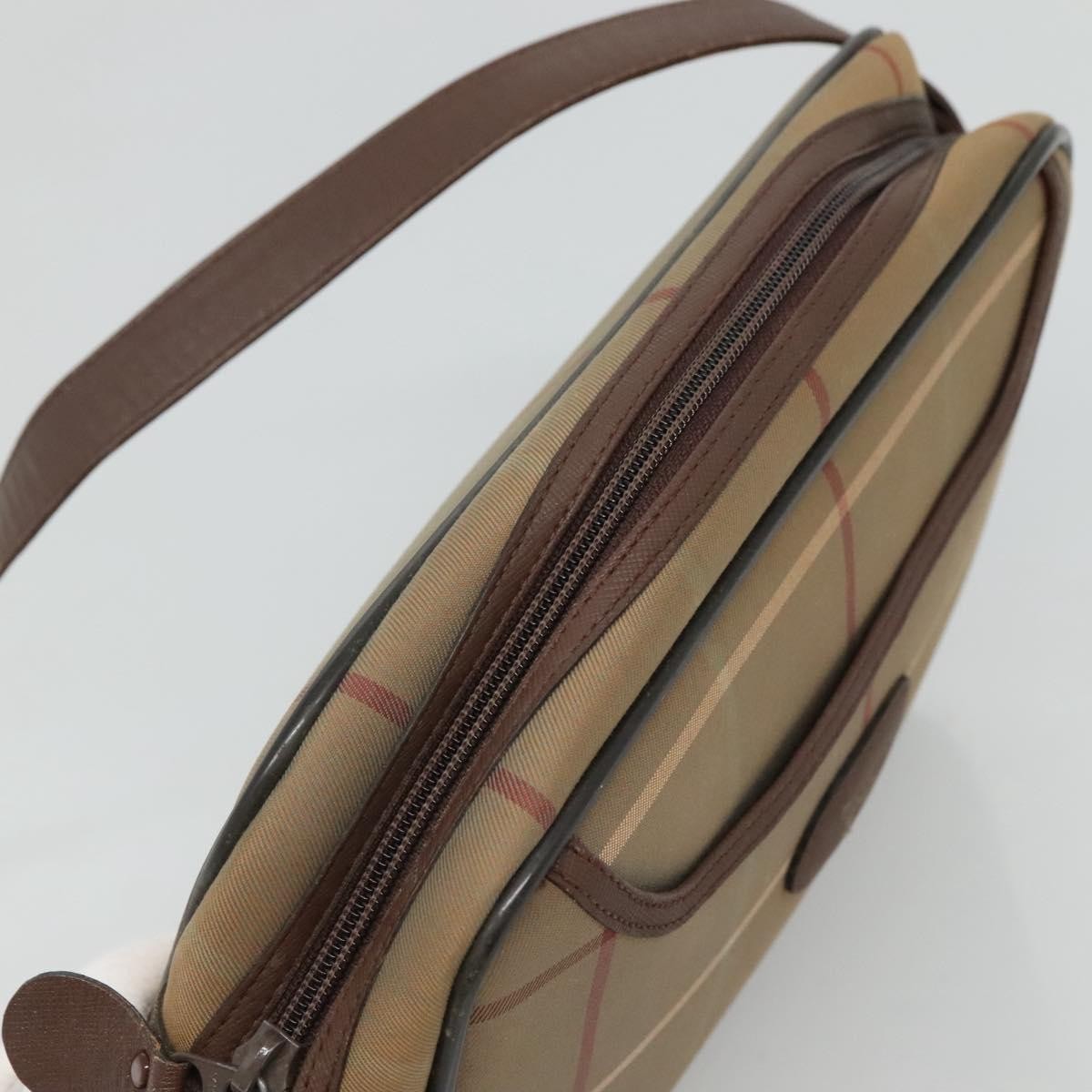 Burberry Nova Check Canvas And Leather Beige Canvas Shoulder Bag Bag (Pre-Owned)