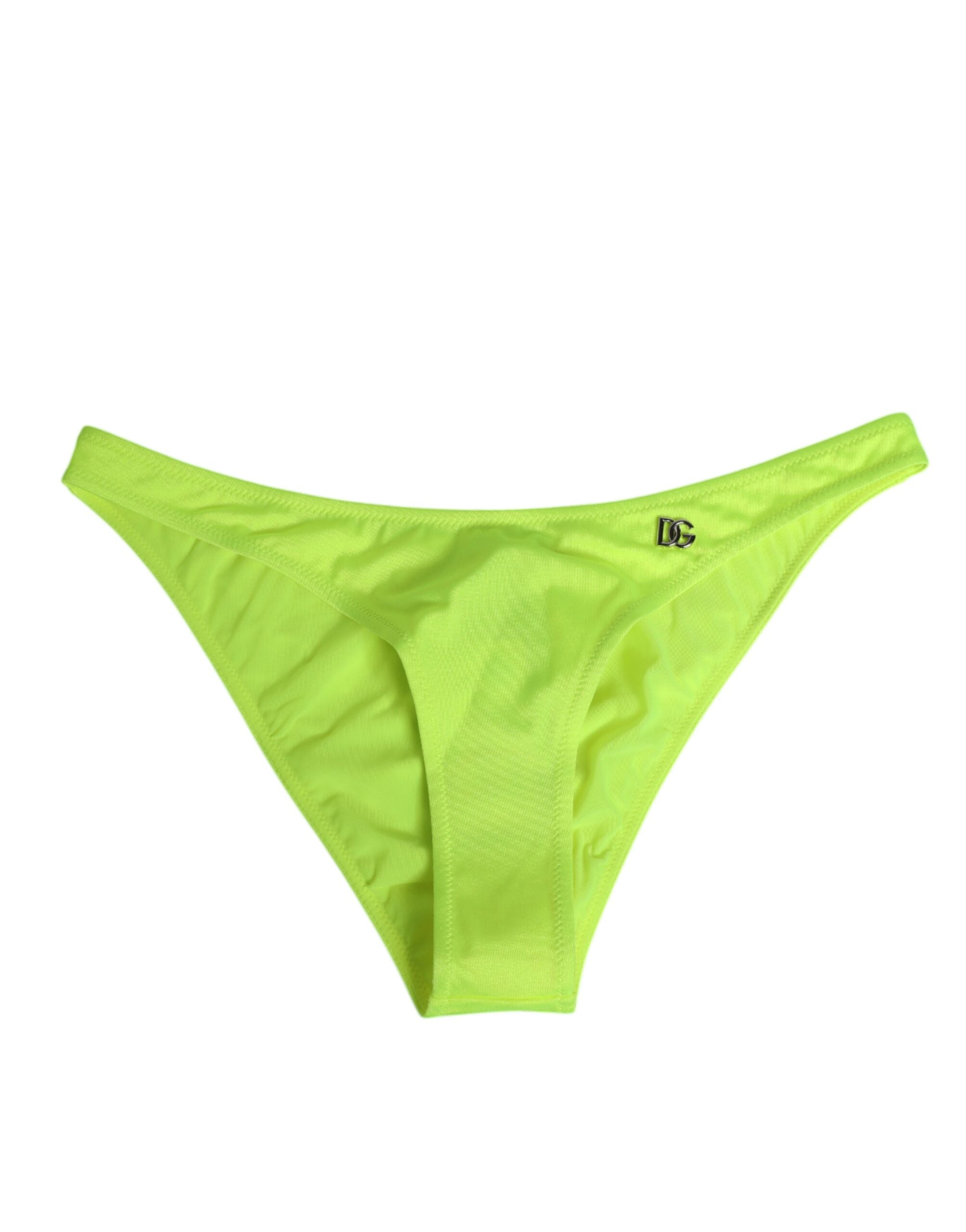 Dolce & Gabbana Neon Green DG Logo Swim Briefs Women Women's Underwear