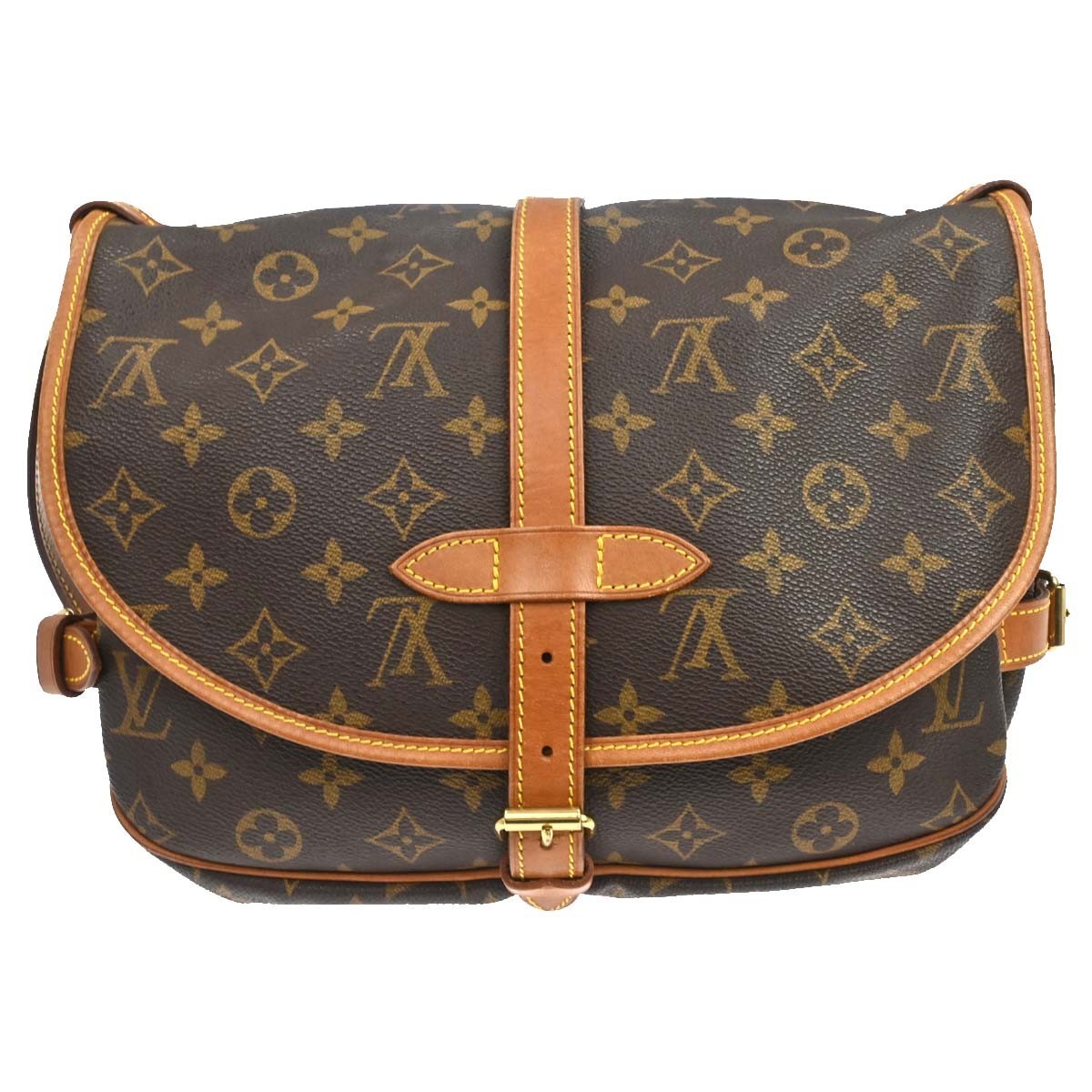 Louis Vuitton Saumur Monogram Canvas Brown Canvas Shoulder Bag Bag (Pre-Owned)