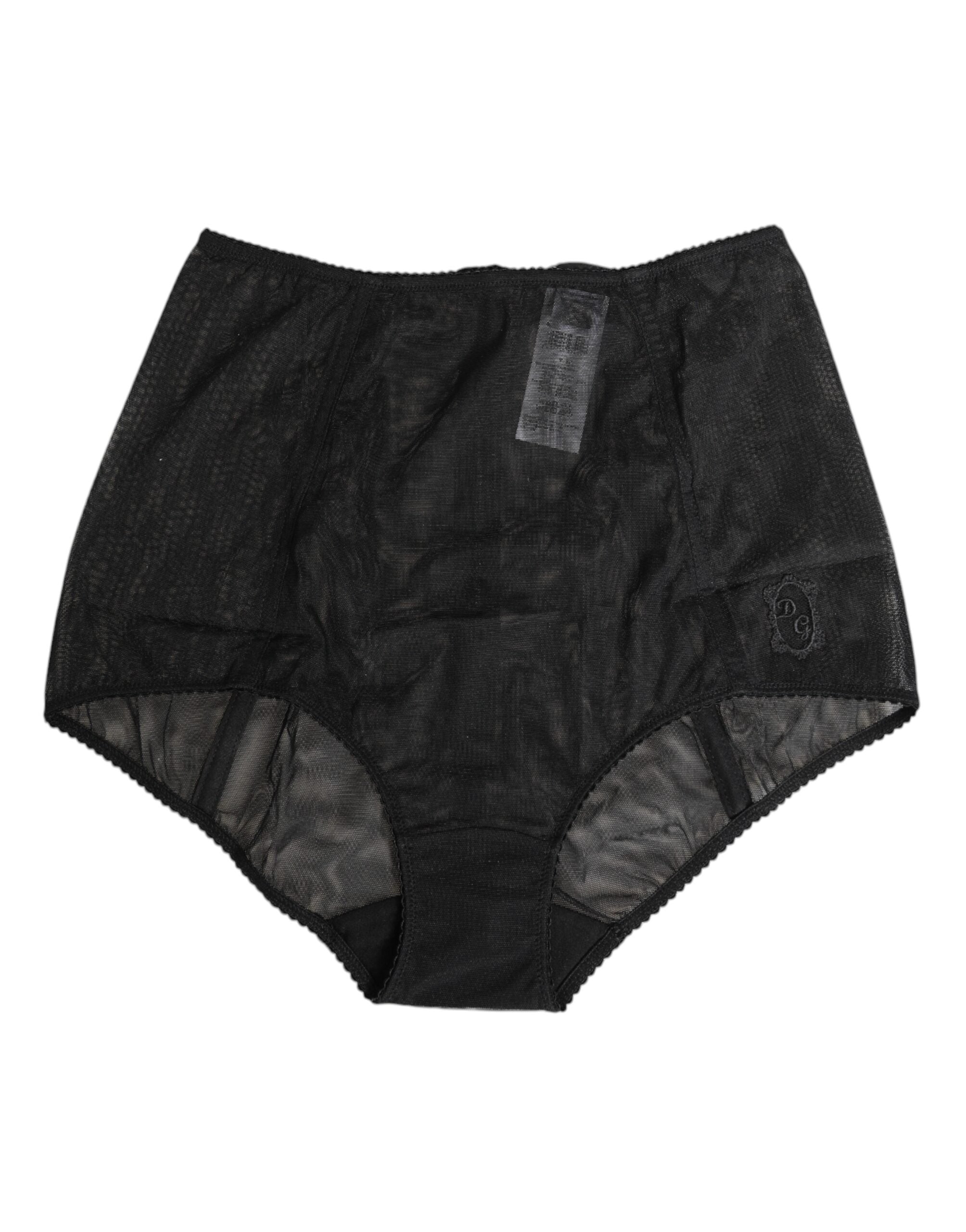 Dolce & Gabbana Black High Waist Mesh Sheer Shapewear Women's Underwear