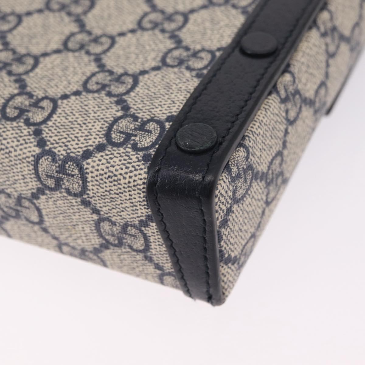 Gucci Horsebit 1955 Gg Coated Canvas With Leather Navy Canvas Crossbody Bag Bag (Pre-Owned)