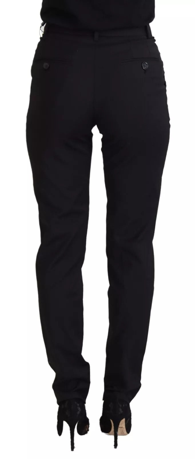 Dolce & Gabbana Black High Waist Skinny Trouser STAFF Women's Pants (Pre-Owned)