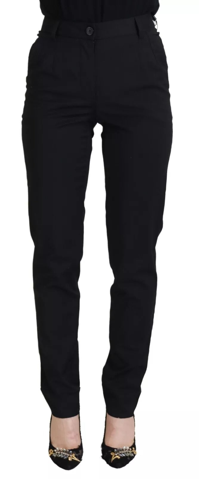 Dolce & Gabbana Black High Waist Skinny Trouser STAFF Women's Pants (Pre-Owned)