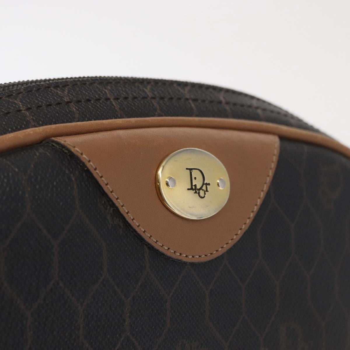 Christian Dior Vintage Honeycomb Canvas And Leather Black Canvas Shoulder Bag Bag (Pre-Owned)