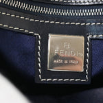 Fendi Zucca Navy Canvas Shoulder Bag (Pre-Owned)