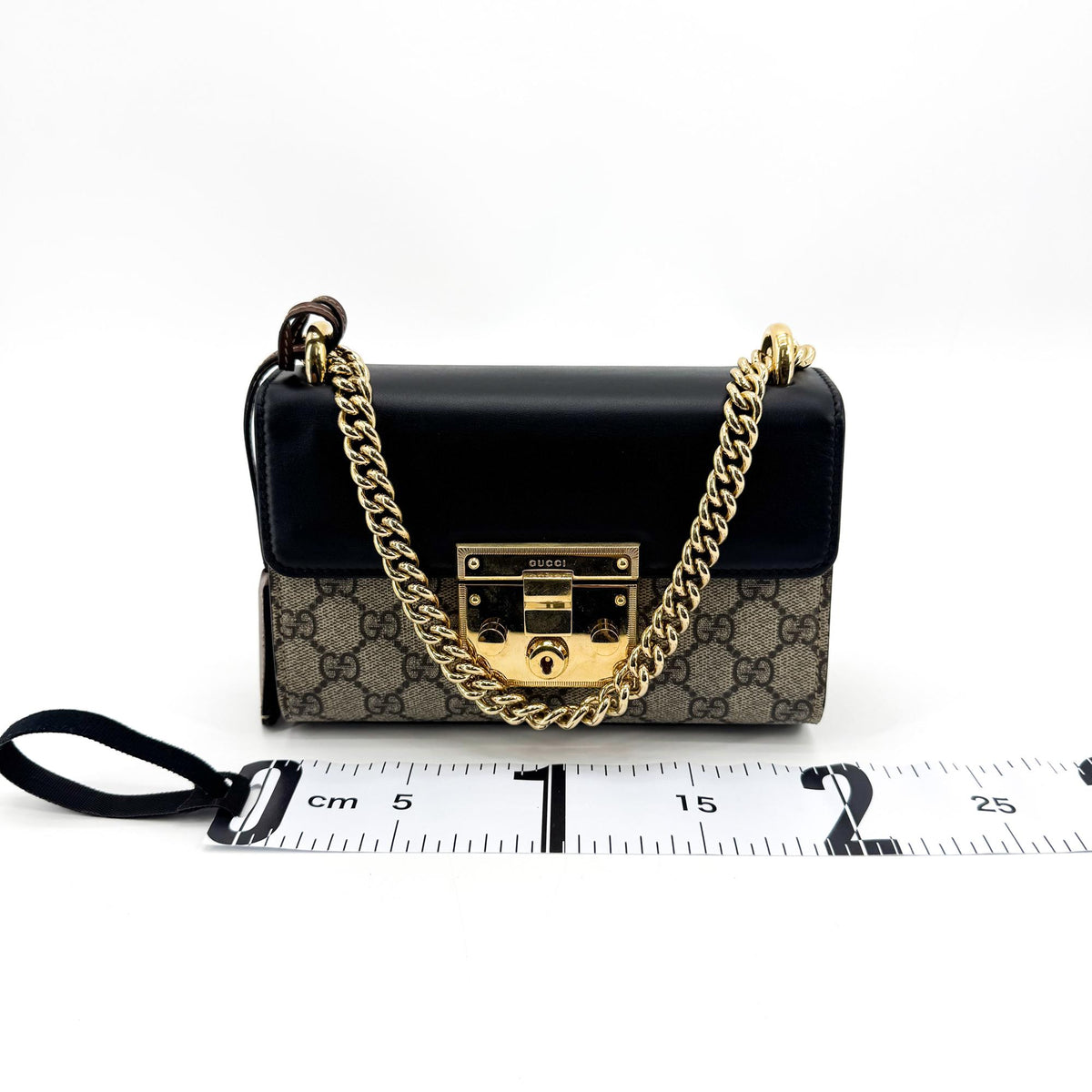 Gucci Padlock Gg Coated Canvas And Leather Brown Canvas Shoulder Bag Bag (Pre-Owned)