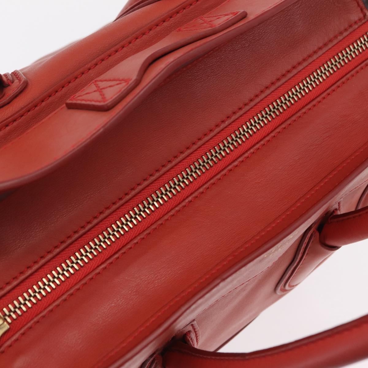 Celine Luggage Suede Red Leather Handbag (Pre-Owned)