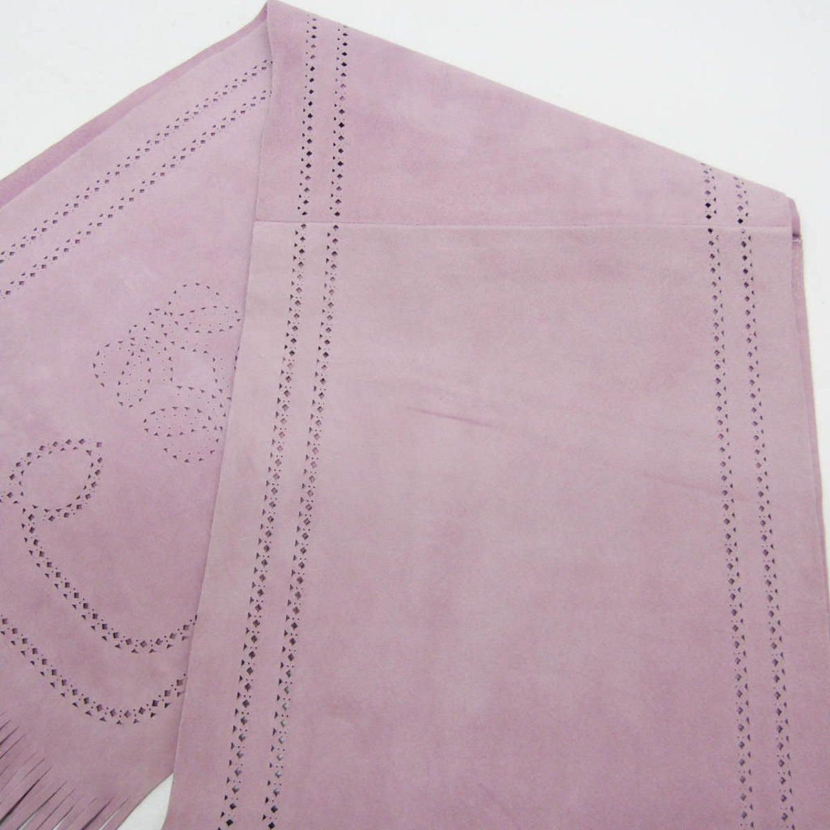 Loewe Scarf Suede Purple Leather Scarve & Shawl Accessory (Pre-Owned)